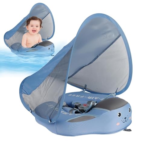 Bouee Bebe | Flotteur De Piscine pour Bébé avec Auvent UPF 50+ | Non Gonflable, Flotteur sans Retournement, Auvent Amovible, pour Bébés De 3 À 24 Mois,...