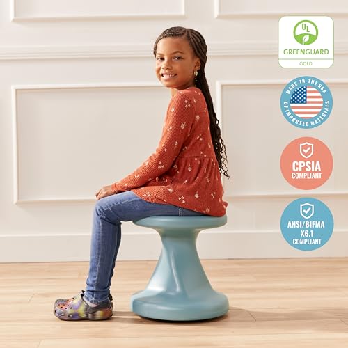 Image of ECR4Kids Twist Active Wobble Stool, 14in Seat Height, Classroom Furniture, Powder Blue
