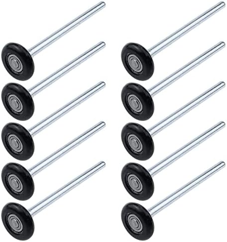 Semetall 10 Pack Premium Nylon Garage Door Rollers,1.8" Wheels and 6.7" Stem,Quiet and Durable(Black)