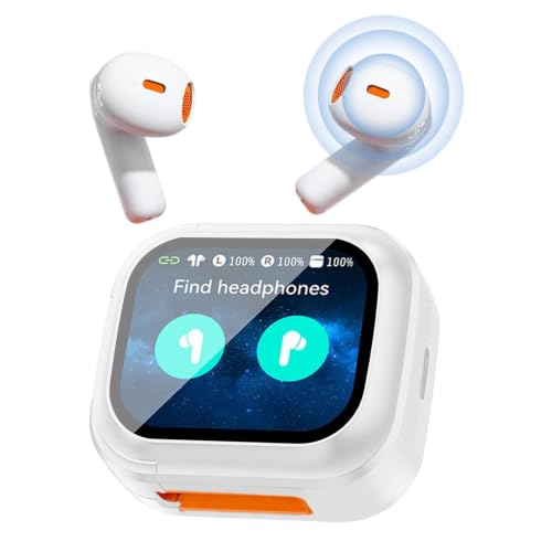 Genérico Translation Headphones - AI LCD Touch Screen Earphones | Wireless Earbuds Language Translator Device | V6.0 Stereo Sound 2.01 TFT For Home Office Sports Travel Vacation School Study Work Men
