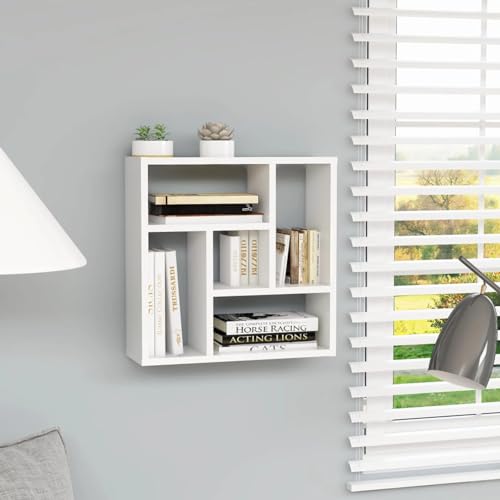 Xichuzi Estantería de Pared, Estanteria Pared, Estanteria Baño, Balda Pared, Baldas Flotantes, Estante Cocina, Baldas Cocina, de aglomerado Blanco 45,1x16x45,1 cm