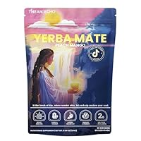 Yerba Mate Powder – Peach Mango Flavor – Botanical Blend with Prebiotic & Probiotic, Plant-Based Wellness, 30 Servings