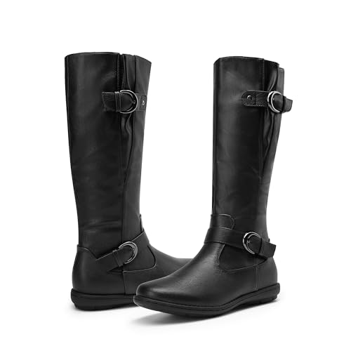 DREAM PAIRS Women's Faux Fur-Lined Knee High Winter Boots Fall Tall Boots4