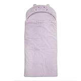 Best Home Fashion Closeout Plush Faux Fur Hooded Hippo Animal Sleeping Bag - Lavender - 27' W x 59' L - (1 Sleeping Bag)