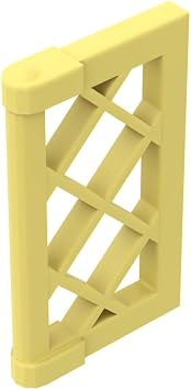 Gobricks GDS-790 Window 1x2x3 Pane Latticed with Thick Corner Tabs 10PCS Compatible with Lego 60607DIY Parts and MOC Components for Major Brick Brands ColorBright Light Yellow 226