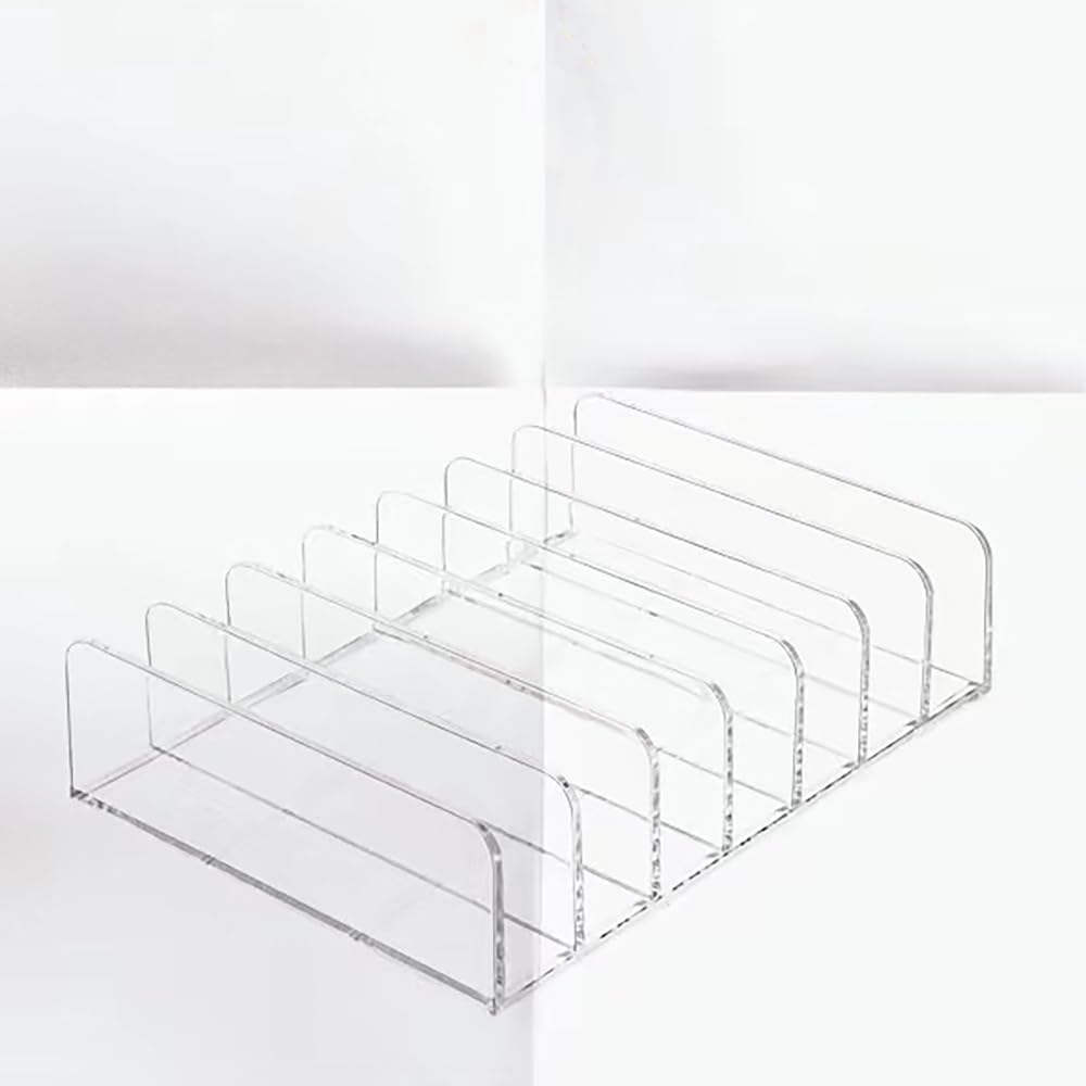 Paquete de 2 paletas de sombra de ojos, organizador de maquillaje acrílico de 7 secciones, organizador de almacenamiento de accesorios para cosméticos, sombra de ojos, CD y lentes de sol, 2
