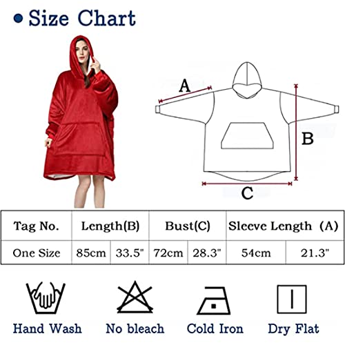 Image of Maharsh Oversized Hoodie Blanket Women Ultra Plush Fleece with Soft Sherpa Reversible Warm Cosy Comfy Wearable Hooded Giant Sweatshirt Throw for Girls Adults Men Boys Kids Big Pocket