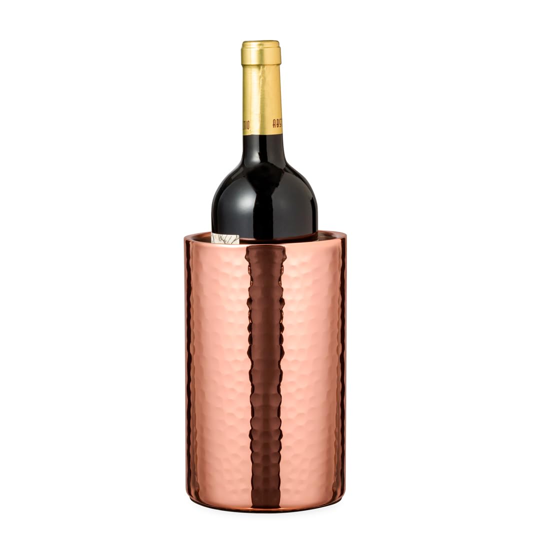 Calledelregalo Enfriador de botella de vino de cobre galvanizado y acero inoxidable