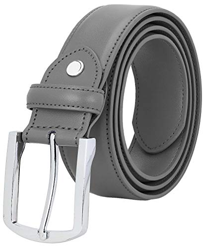 Image of Falari Men Genuine Leather Casual Dress Belt With Single Prong Buckle 16 Colors - grey - Waist 32
