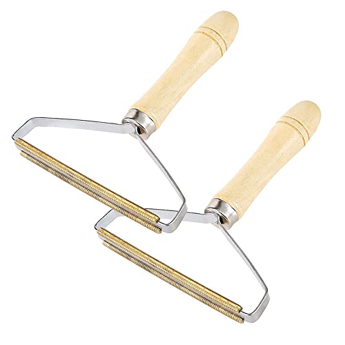 BraceID 2 Pack Manual Clothes Fuzz Pet Hair Remover,Portable Lint Remover,Reusable Double Sided Lint Cleaner for Pet Hair Dust Grey