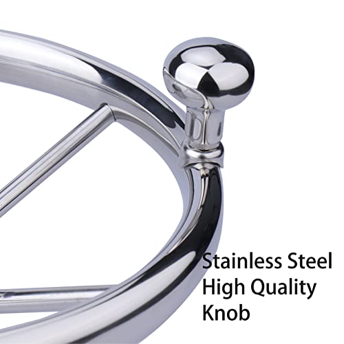 11 Inch Sport Boat Steering Wheel Stainless Steel 5 Spoke 25 Degree Destroyer Style With Knob & Center Cap #TOP3