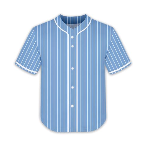 Kids Baseball Jersey Button Down Toddler Jersey for Boy Girl Personalized Plain Sports T-Shirts 4-7Years Stripe
