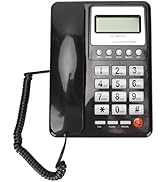 Desktop Wired Phone KX‑T8001CID FSK DTMF Landline Home Hotel Landline Telephone with LCD Display Redial Function (Black)