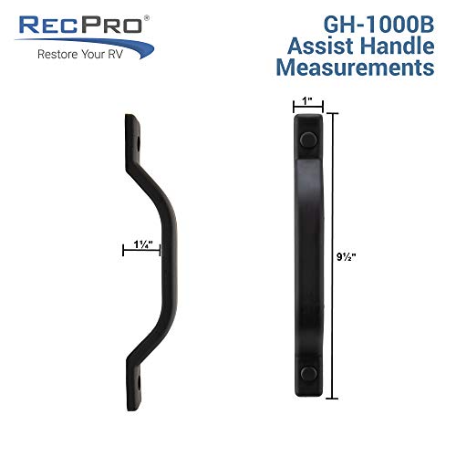Recpro Rv Grab Assist Handle | 9 1/2 Inches | Black Or White | Exterior Assist Handle (2 Handles, Black) #TOP5