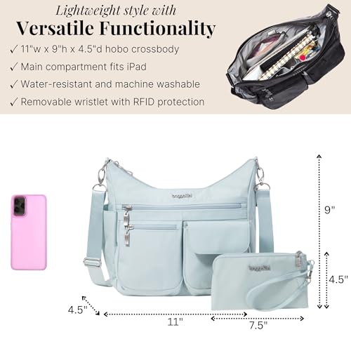 Image of Baggallini Modern Everywhere Crossbody Bag for Women 11x9x4.5 Rfid Hobo Bag