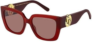 Marc Jacobs Sunglasses Square Full Rim, Red Frame and Burgundy Lens MARC687/S0C9A4S