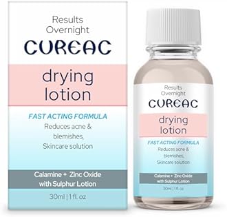 Salve Cureac Drying Lotion with Calamine, Zinc Oxide & Sulphur - 30ml | Acne & Spot Care Lotion for Clear & Balanced Skin