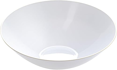 Miniatura 2 de Restaurantware Moderna - Cuencos de plástico para sopa de 16 onzas, 20 cuencos de ensalada desechables duraderos, con borde dorado, resistentes, de