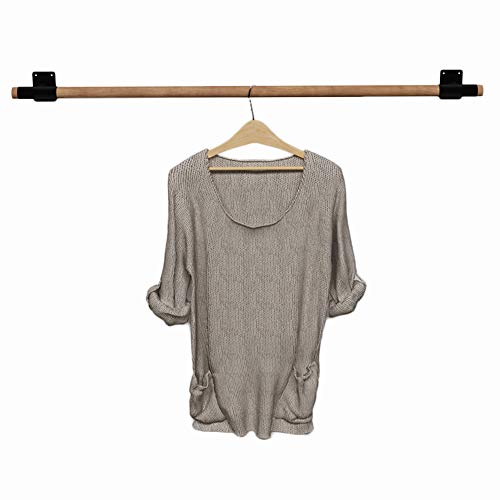 Lounka Soporte de exhibición para Tienda de Ropa,Colgador de Pared,estantes de exhibición de Pared de Madera Maciza de Hierro Forjado Retro,Hombres,Mujeres,niños,Venta al por Menor,Tienda de Ropa c