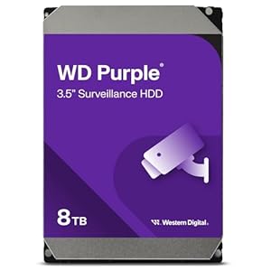 WD Purple interne Festplatte 8 TB (3,5 Zoll, Festplatte für Überwachungskamera, AllFrame-Technologie, 180 TB/Jahr Workloads, 256 MB Cache, SATA 6 Gbit/s, für Dauerbetrieb)
