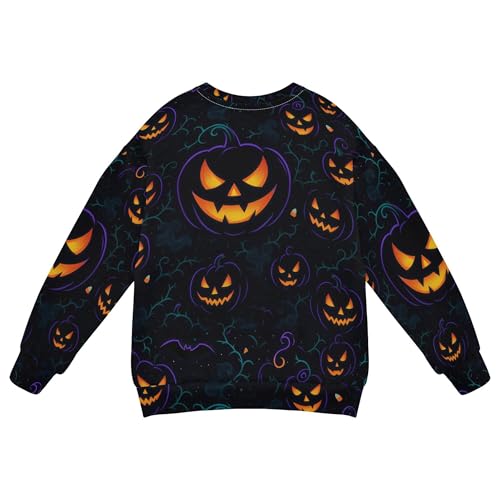 JUNZAN Halloween Pumpkin Goth Little Girls Sweatshirts Hoodies Crewneck Hoodies for Girls Athletic 4T2