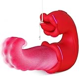New Female Sucking Sensory Portable Tongue Viboators Toys Machine, Powerful Licking & Vibration & Thrusting 10 Modes Clitioral Sucker Vibrates Gift Woman KSK2925