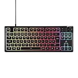 Corsair K55 CORE TKL RGB Gaming Keyboard – Tenkeyless, 8-Zone RGB, Quiet Membrane Keys, Spill Resistant, Media Keys, 1000Hz Polling – UK Layout – Black