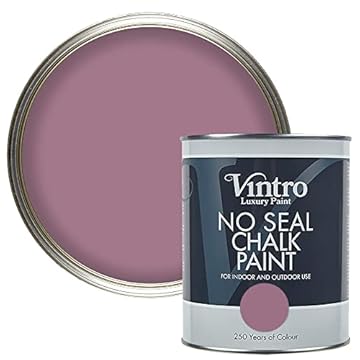 Vintro | No Seal Chalk Paint | Purple | Interior & Exterior Use | Furniture | Walls | Wood | Metal | 1 Litre (Wild Heather)