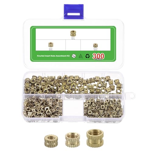 QUARKZMAN 300Pcs Écrous À Encoche M3 M4 M5, Écrous Filetés En Laiton À Encoche Pour Pièces D'impression 3D Écrous En Laiton Pour Pièces D'impression 3D Coques Plastiques Automobile Portable