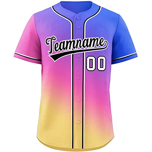 KXK Custom Gradient Baseball Jersey Button Down Shirts Stitched Personalized Name Number for Men Women Boy miniatura 1