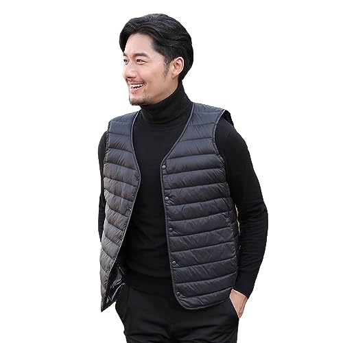 ウルトラライト インナーダウンベスト メンズ ノーカラー LIY50