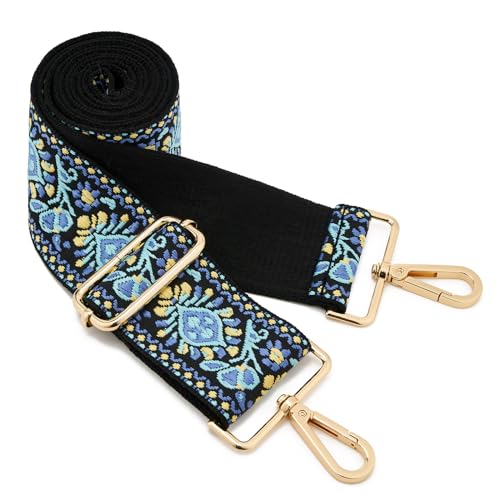 Image of Wide Shoulder Strap Adjustable Replacement Belt Guitar Style Crossbody Bag Handbag Strap Multicolor Canvas Straps(Wide:2in)(Color73)