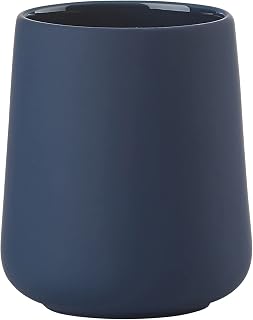 Zone Denmark Nova One - Vaso para Cepillo de Dientes (cerámica, Revestimiento Suave al Tacto, diámetro de 8 cm, Altura de 10 cm), Color Azul