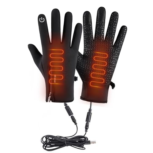 Guantes térmicos eléctricos para pantalla táctil, equipo de calefacción resistente al viento, guantes cálidos de invierno para snowboard, ciclismo, motocicleta, trabajo al aire libre, clima frío