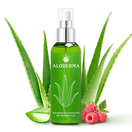 Aloderma Refreshing Hydrating Mister - Made with Fresh Organic Aloe Vera Juice within 12 Hours of Harvest, Lightweight Fine Mist Facial Spray Perfect for Summer- Instant Skin Hydration, 120ml/4.23Oz