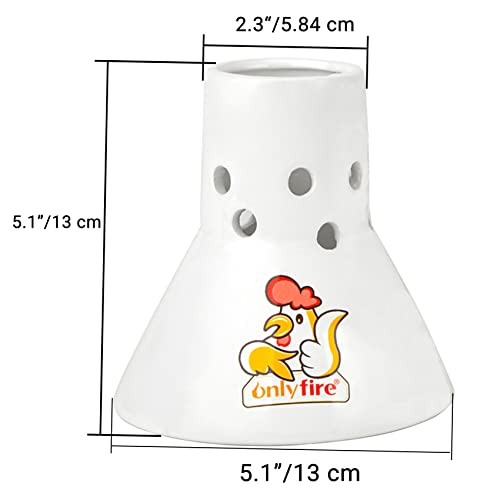 only fire Soporte de Pollo Asado de Cerámica,para Preparar Pollo a la Cerveza，Apto para Parrilla Ahumadora o Horno, Accesorios de Barbacoa - imagen 2