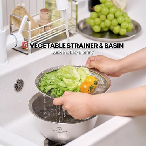 Set de 3 tazones de acero inoxidable con colador y bandeja miniatura 3
