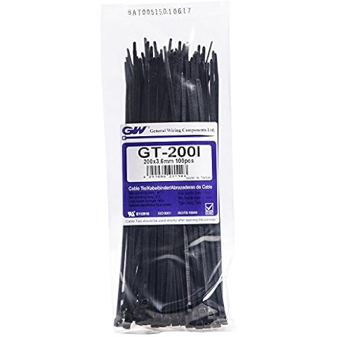 GW Wiring Products 1000 Black Cable Ties Cover