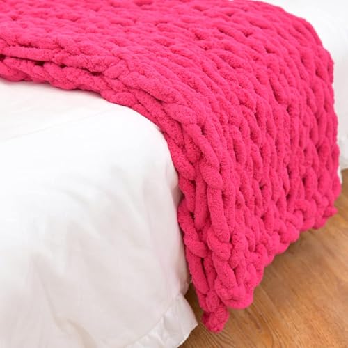Manta de punto de chenilla hecha a mano suave y acogedora para sofá cama 2