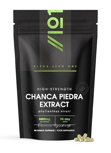 Chanca Piedra Stone Breaker 5000mg High Strength 10:1 Extract 90 Vegan Capsules Resealable and Recyclable Pouch by Alpha01