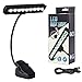 Produktbild CCHKFEI LED leselampe buch klemme Notenständer licht Tischleuchte, Buchlampe mit Wiederaufladbar Akku 9 LED leselampe buch Klavierlampe mit Augenschutzhelligkeit für Klavier Reise und bett