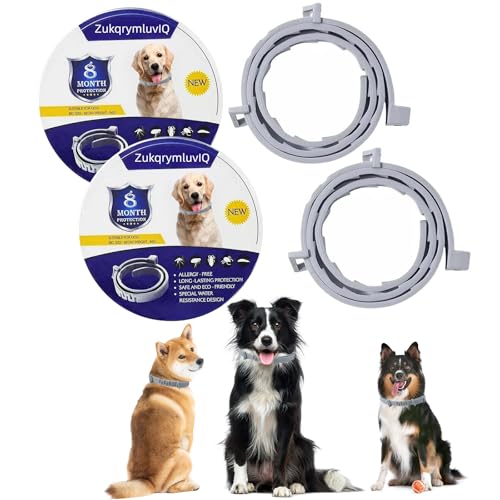 2 Pack Natural Essential Oil Dog Collar, Waterproof Adjustable Dog Collar, Suitable For Dogs Over 7 Weeks Old, Helps Prevent Infections ，16 Months Protection
