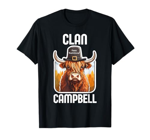 Campbell Clan Acción de Gracias Nombre de Familia Escocés Fiesta USA Camiseta