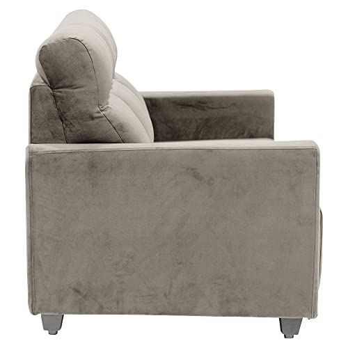 Image of Wakefit Sofa Set | 3 Year Warranty | Sofa 3 Seater, 3 Seater Sofa for Living Room, Wooden Sofa Set, Couch Sofa for Living Room, Sofa for Living Room - Belize(Fabric-Velvet : Stone)