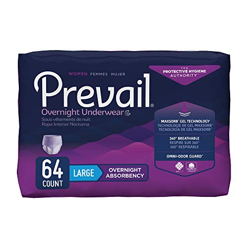 Prevail Overnight Absorbency Incontinence Underwear for Women, Large, 16 Count
