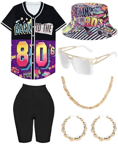 WILDPARTY 80s 90s Outfit for Women, Unisex Hip Hop Costume