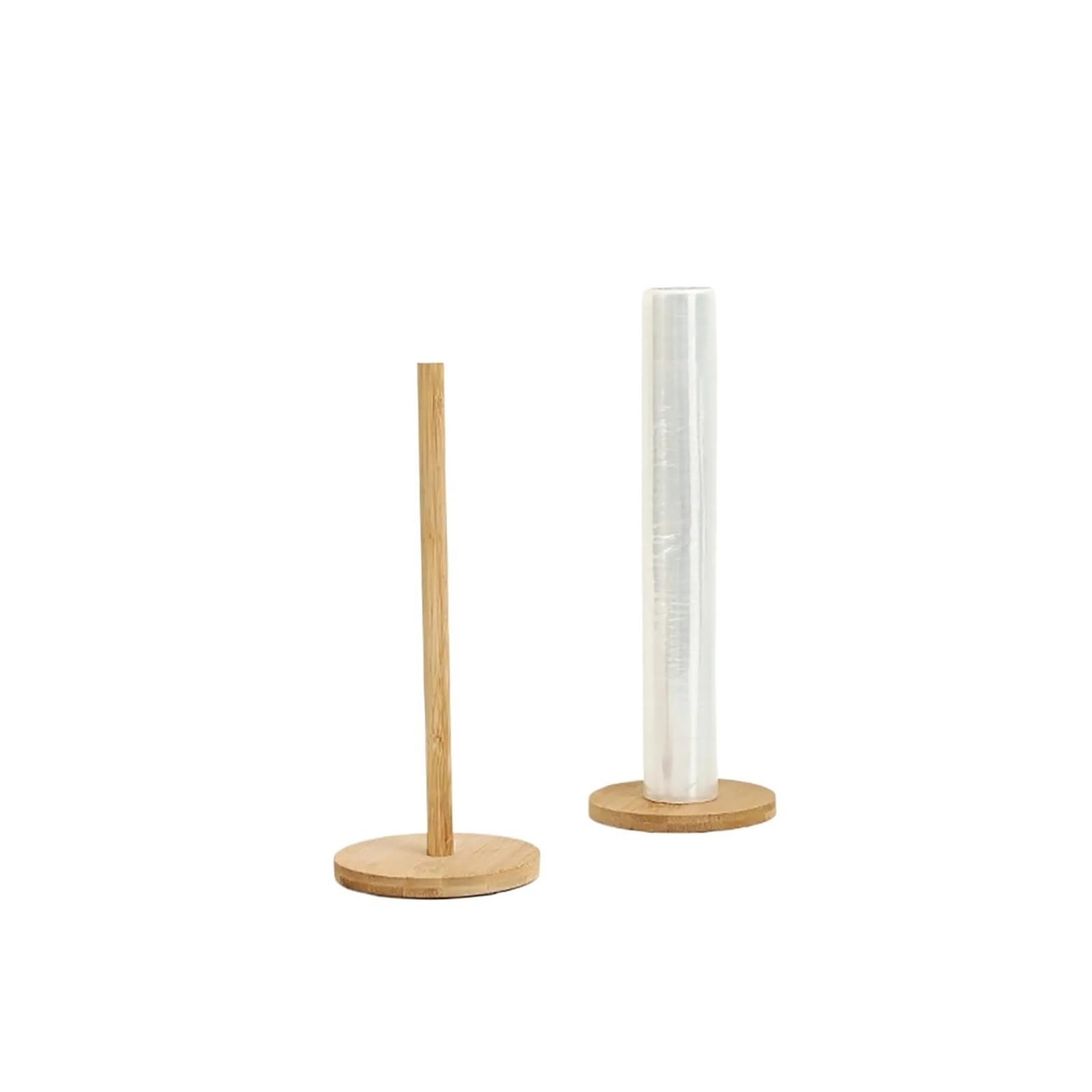 Roll Holder Vertical Wooden Roll Paper Shelf Storage Rack Kitchen Towel(Color 01)