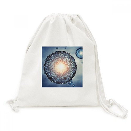 Sacs à provisions en toile de voyage résistants imprimé sciences bleu microcosmique