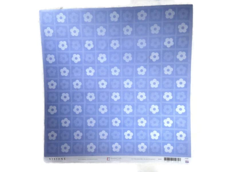 Vellum Paper Blue Flowers 12x12 - 2 Sheets