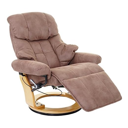 Robas Lund MCA Relaxsessel Calgary 2, Fernsehsessel Sessel, Stoff/Textil 150kg belastbar - antikbraun, naturbraun